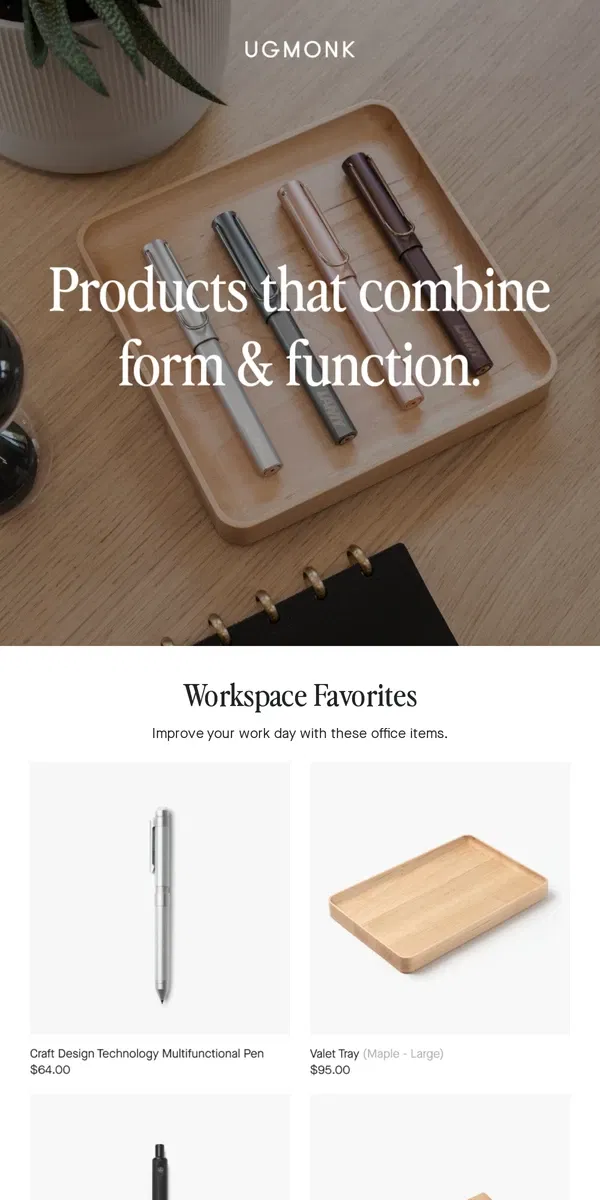 Email from Ugmonk. Workspace Favorites