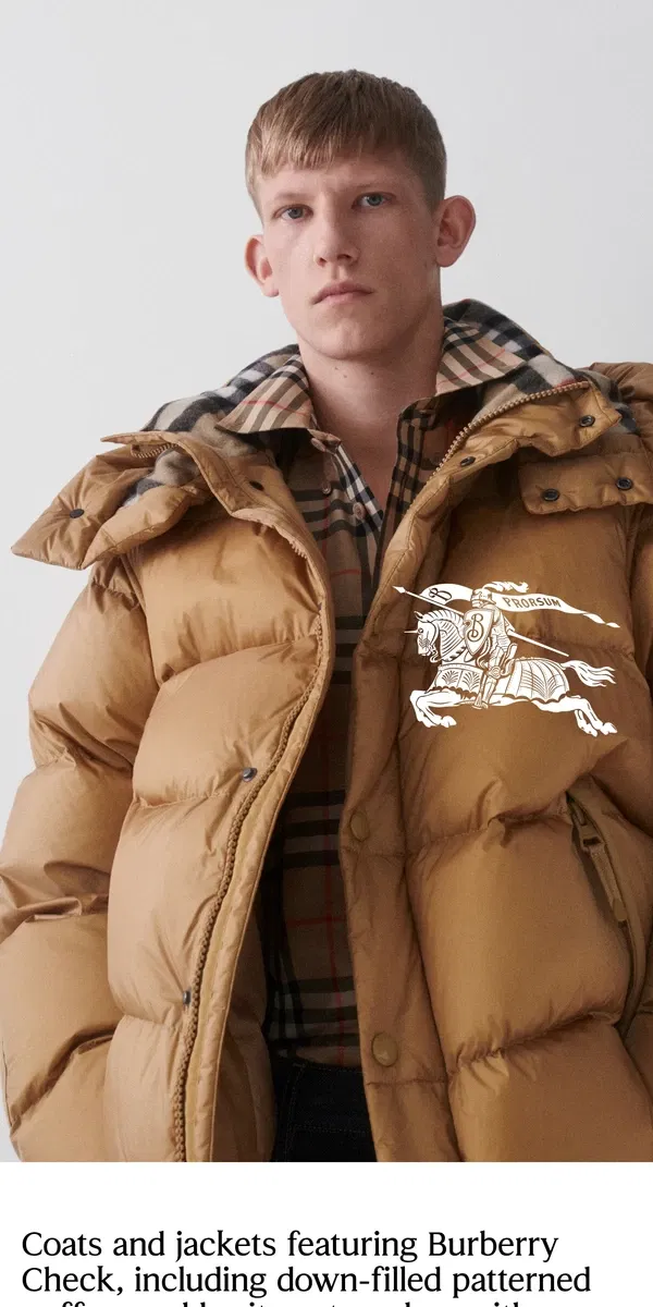 Email from Burberry. Check coats & jackets