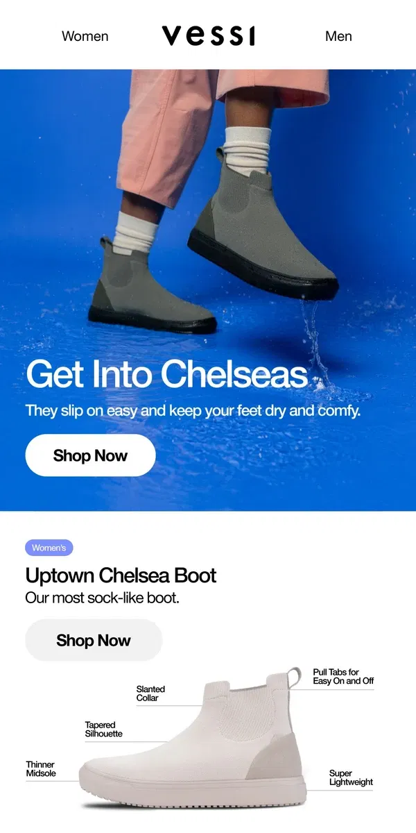 Email from Vessi. 💧 Chelsea Boots in new shades