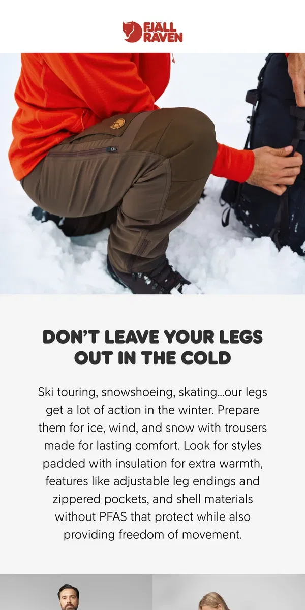 Email from Fjällräven. Winter-proof your legs