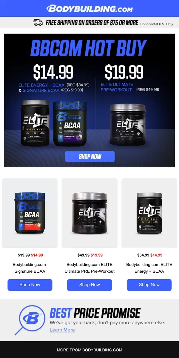 Email from Bodybuilding.com. Limited-Time Hot Buys—Get Your Favorites Before They’re Gone!