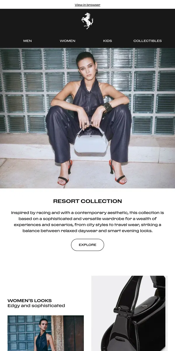 Email from Ferrari. Discover the new Ferrari Resort Collection