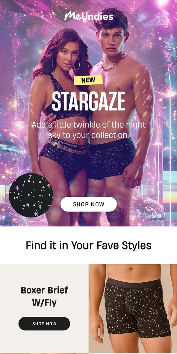 Email from MeUndies. Introducing Stargaze