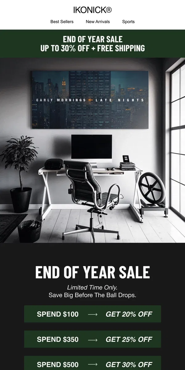 Email from IKONICK. End of Year Sale 🔥