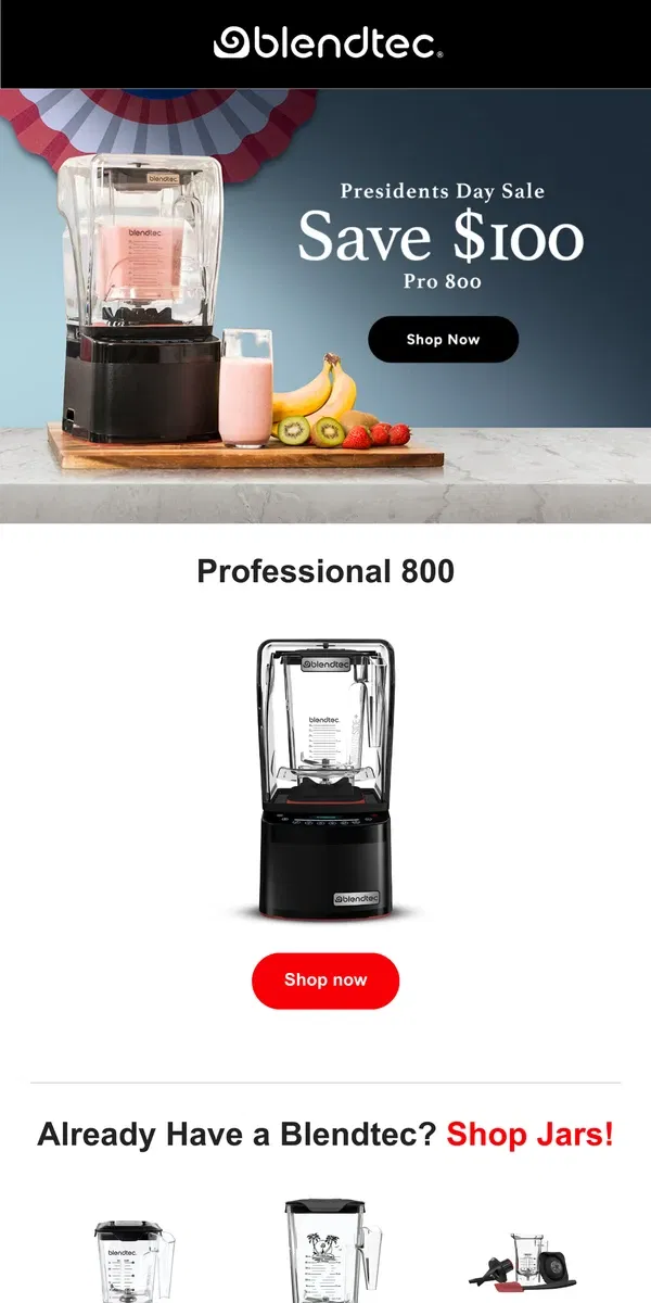 Email from Blendtec. Save Big on Our Premier Blender!