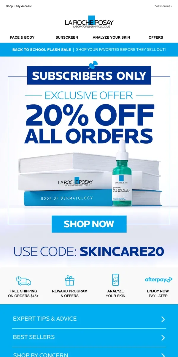 Email from La Roche-Posay. 48 Hours Only: 20% Off All Orders!