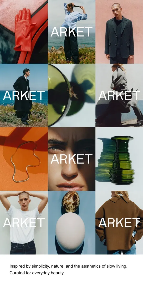 Email from ARKET. Everyday beauty: introducing the AW24 campaign