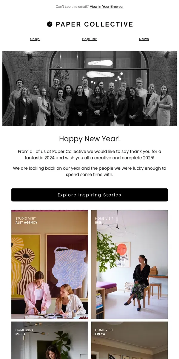 Email from Paper Collective. Happy New Year!