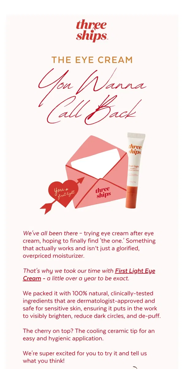 Email from Three Ships Beauty. NOT just a glorified moisturizer 🙅‍♀️