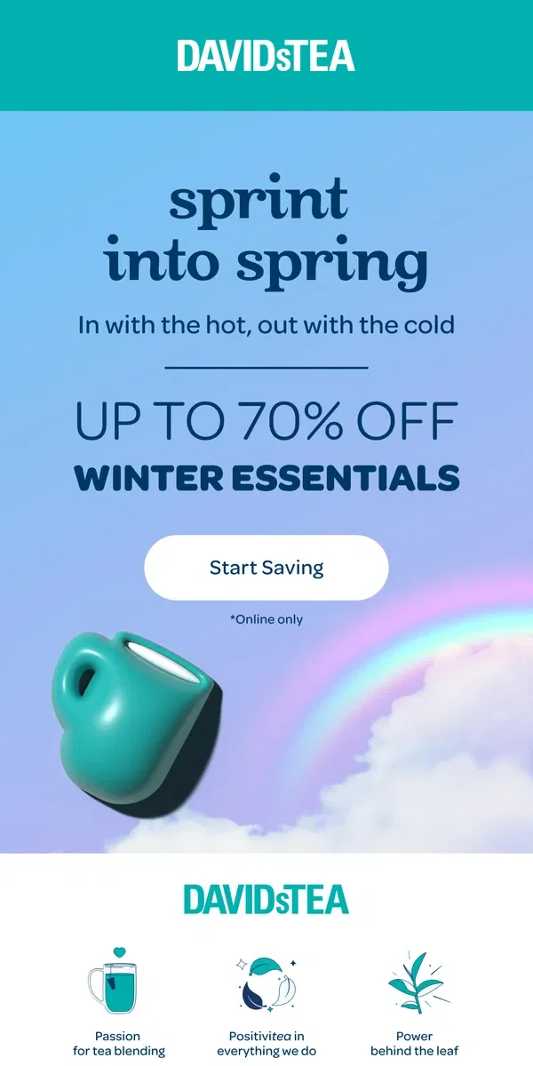 Email from DAVIDsTEA. 70% off?!