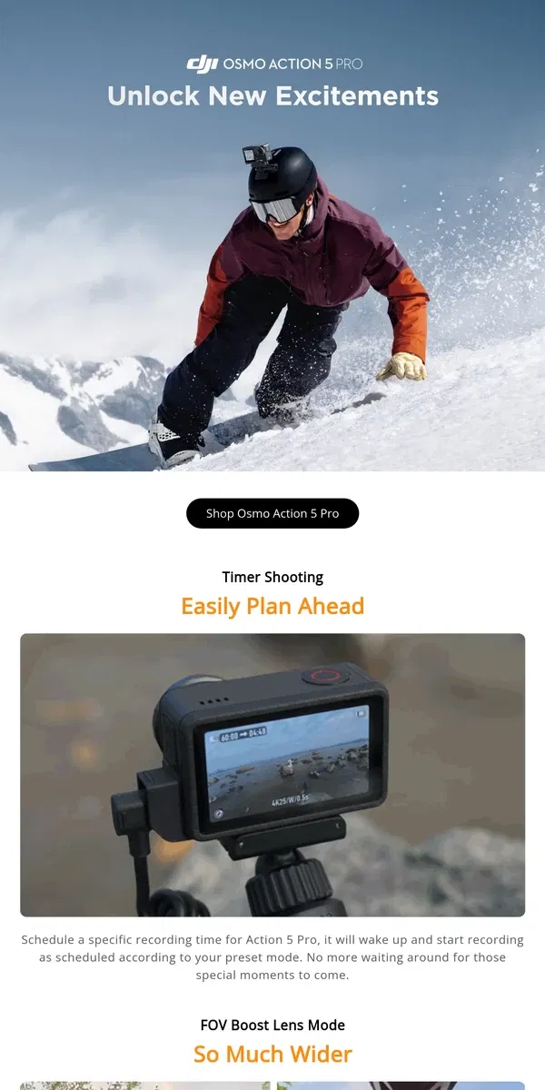 Email from DJI. Osmo Action 5 Pro: Exciting Upgrades!