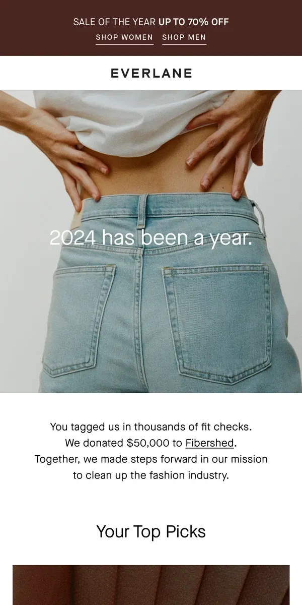 Email from Everlane. 2024 Wrapped