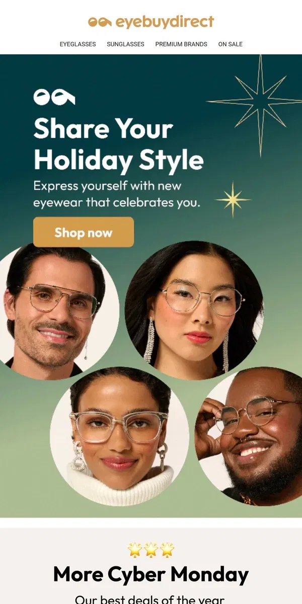 Email from Eyebuydirect. Share Your Holiday Style ❄️❤️ 