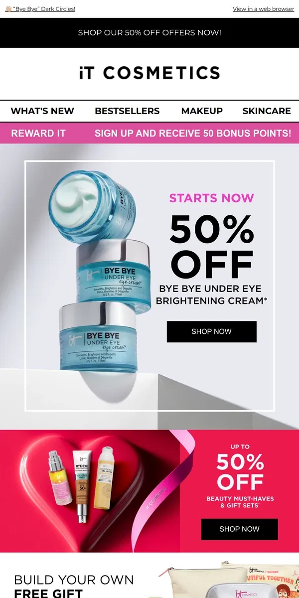 Email from IT Cosmetics. IT’s Life-Changing for Your Eyes