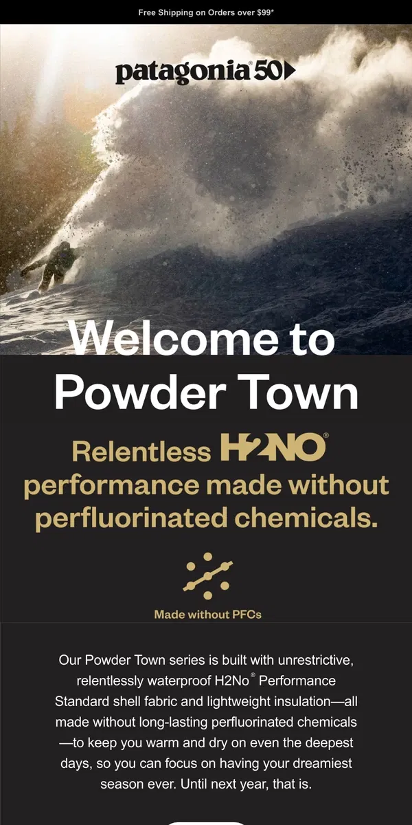 Email from Patagonia. Ready for powder?