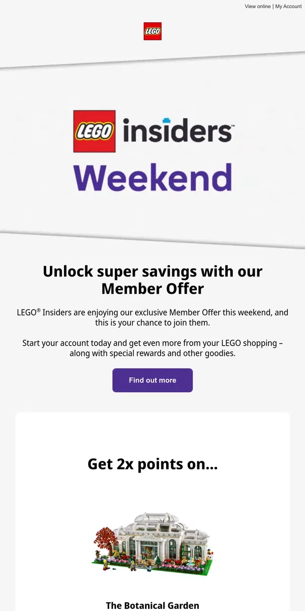 Email from Lego. Have you heard about this weekend?