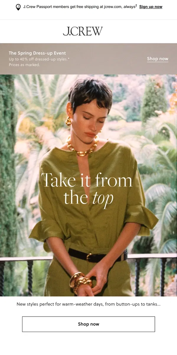 Email from J.Crew. Tops with that extra something