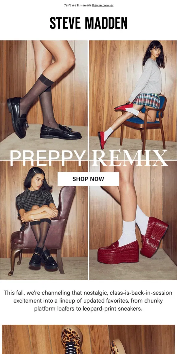 Email from Steve Madden. Preppy Is BACK