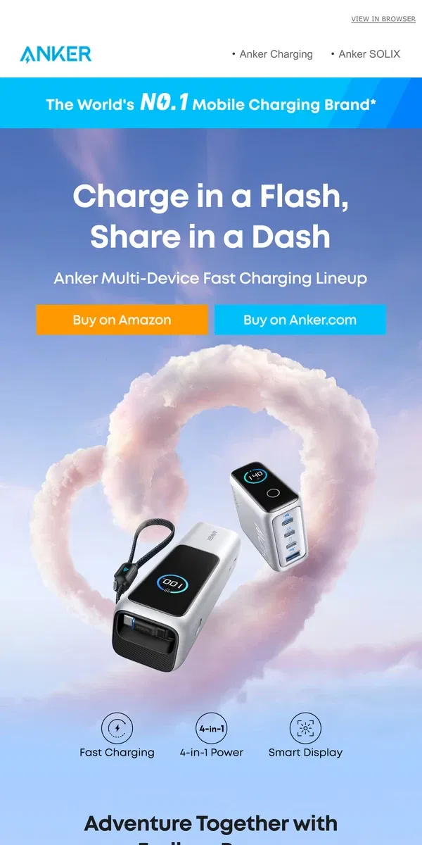 Email from Anker. ❤️ Home or Away—Anker Powers Your Love