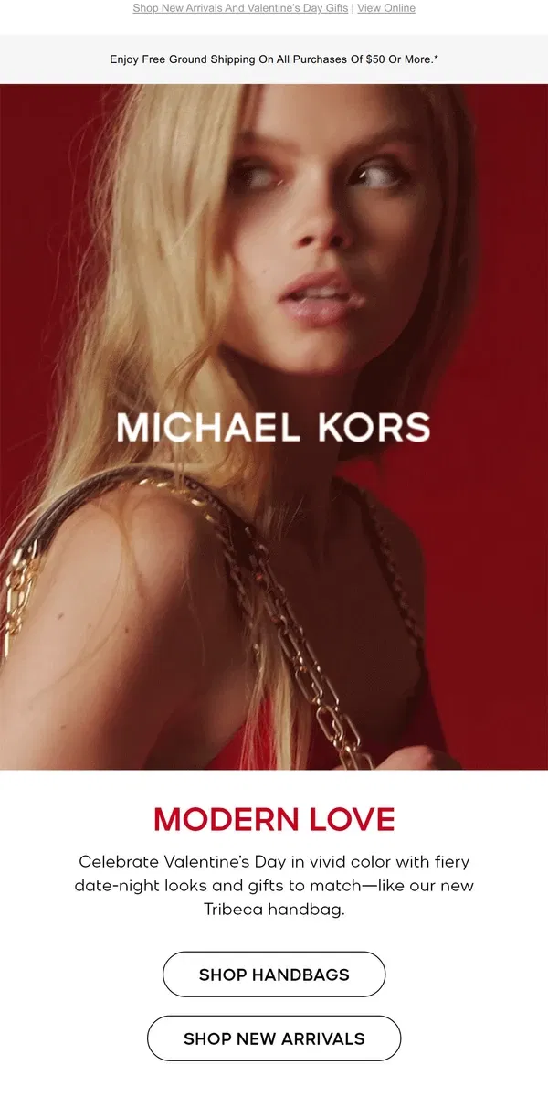 Email from Michael Kors. Love Is In The Air