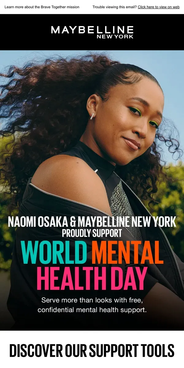 Email from Maybelline. It's World Mental Health Day🌎