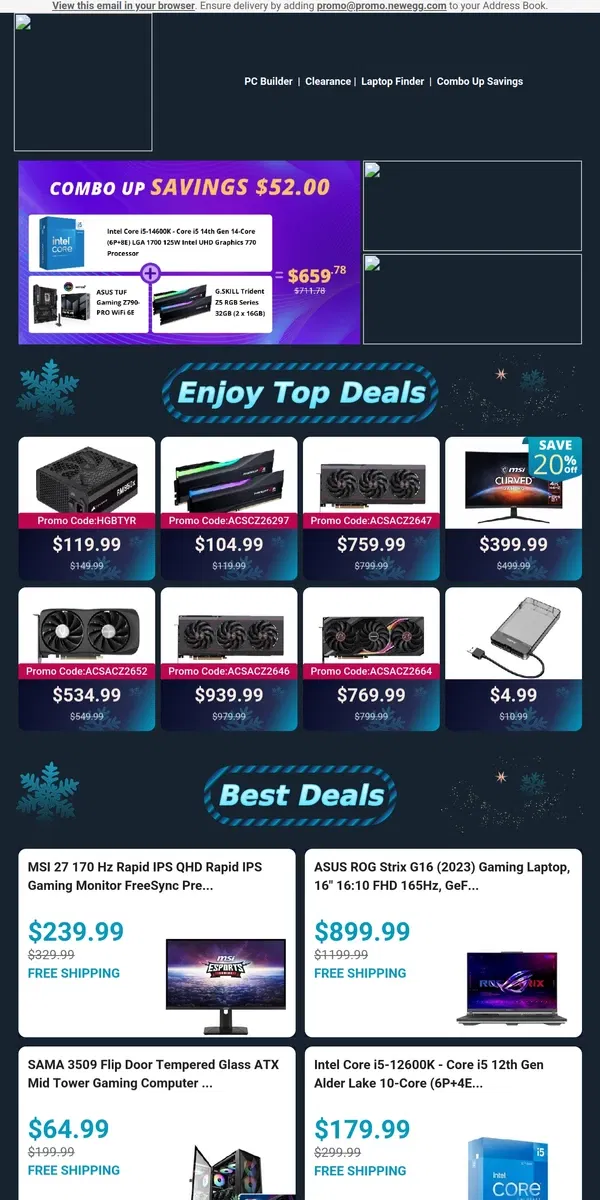 Email from Newegg. Just $399.99! MSI G321CU 32" 4K 144Hz Gaming Monitor 🔥