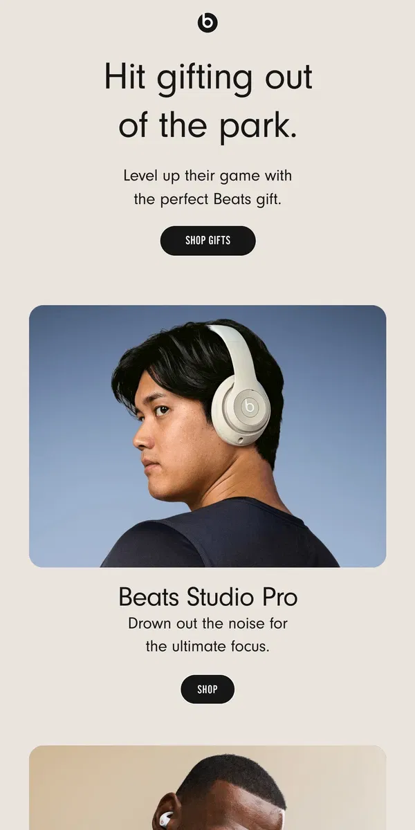 Email from Beats by Dre. Gifts for Athletes 🎁