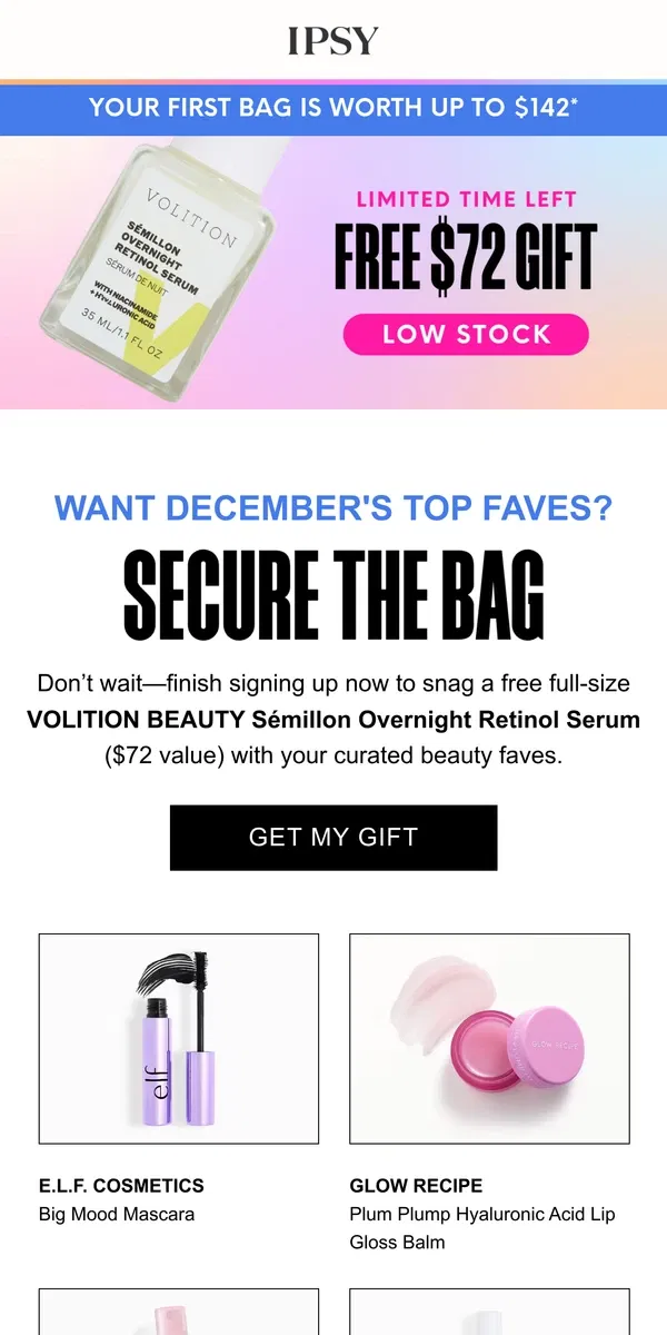 Email from BoxyCharm by IPSY. This free $72 gift is perfect for you