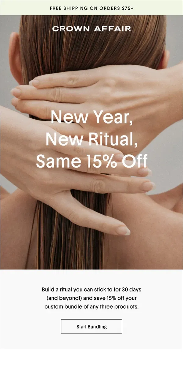 Email from Crowns Affair. 15% Off All Year Round