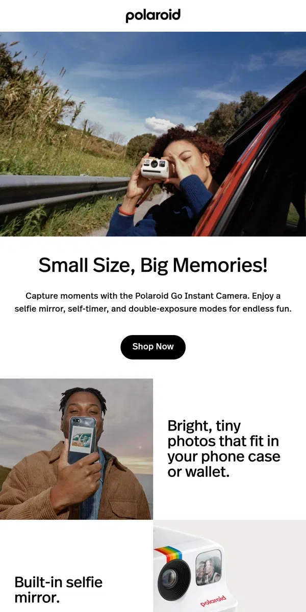 Email from Polaroid. The World’s Smallest Instant Camera