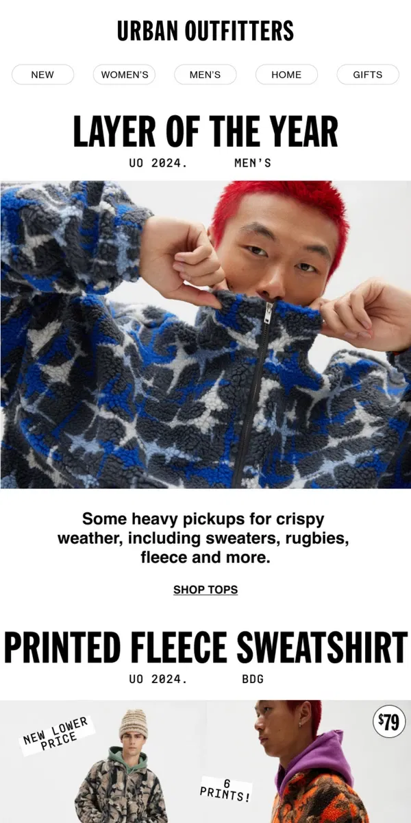 Email from Urban Outfitters. layer(s) of the year