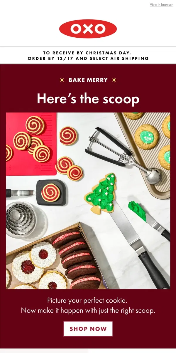 Email from OXO. How to make your perfect cookie