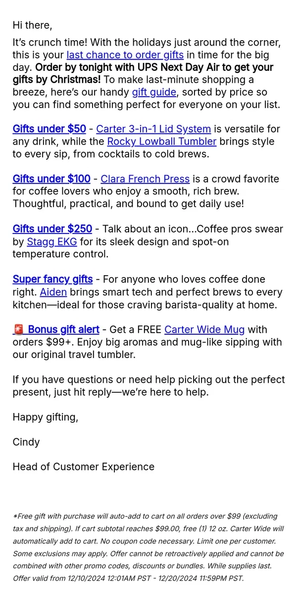 Email from Fellow. Your coffee-loving friends need these gifts ASAP