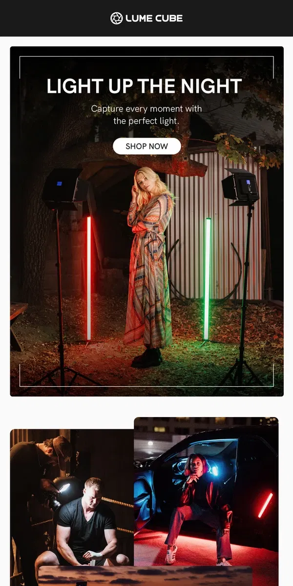 Email from Lume Cube. Light Up Your Night