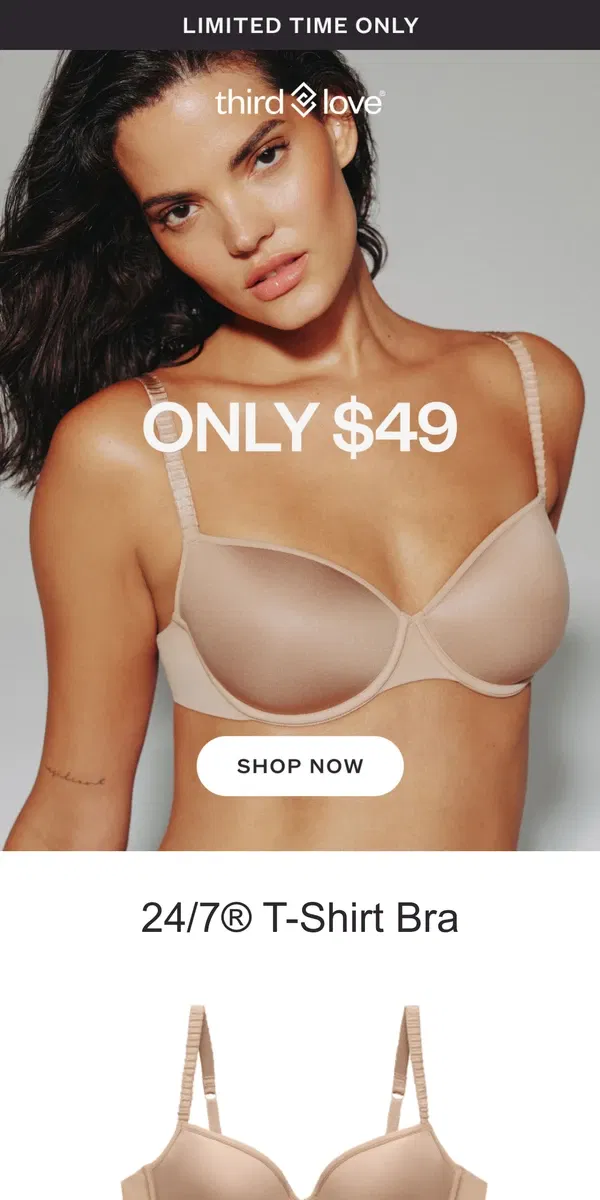 Email from ThirdLove. Over $20 off, just for you