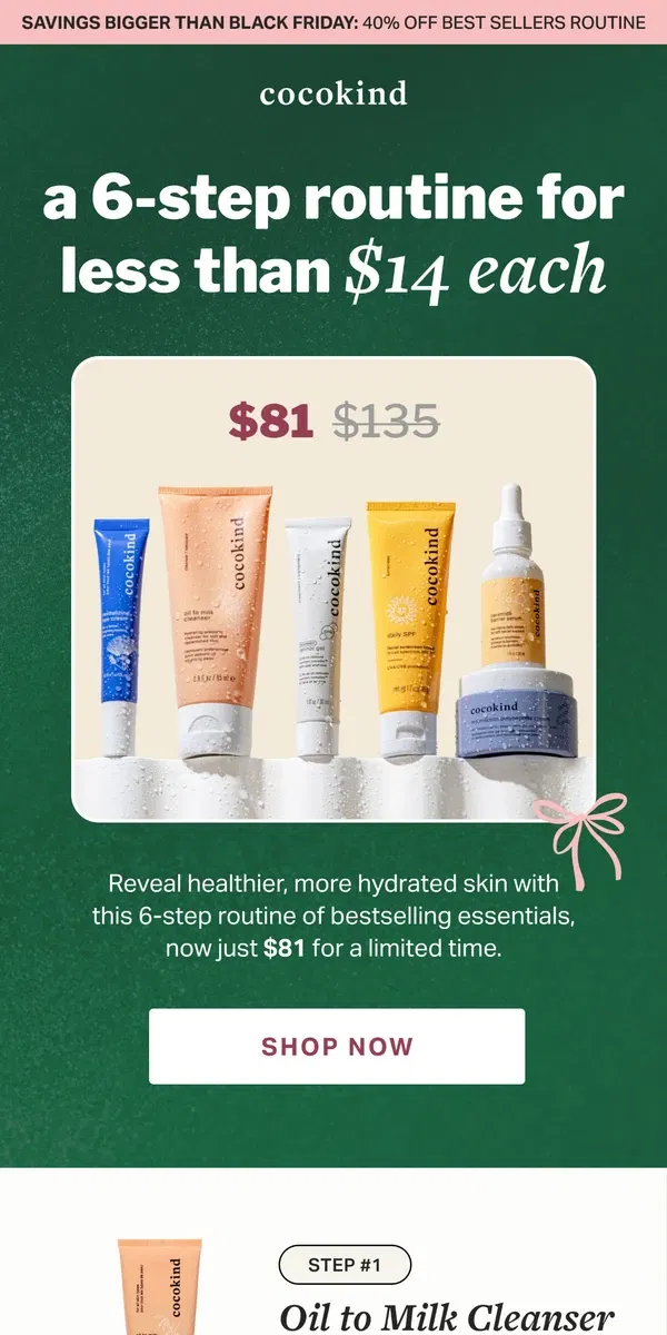 Email from cocokind. $54 off your ultimate routine