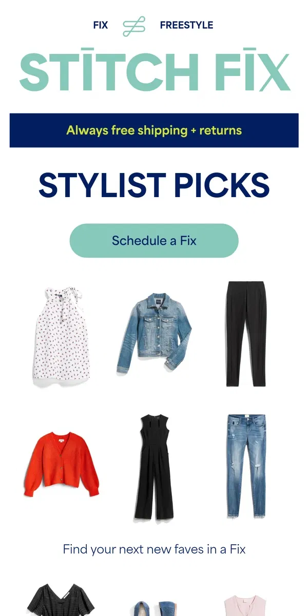 Email from Stitch Fix. How’s great style this EASY??