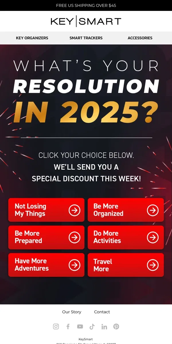 Email from KeySmart. What’s YOUR 2025 Resolution? 🤔