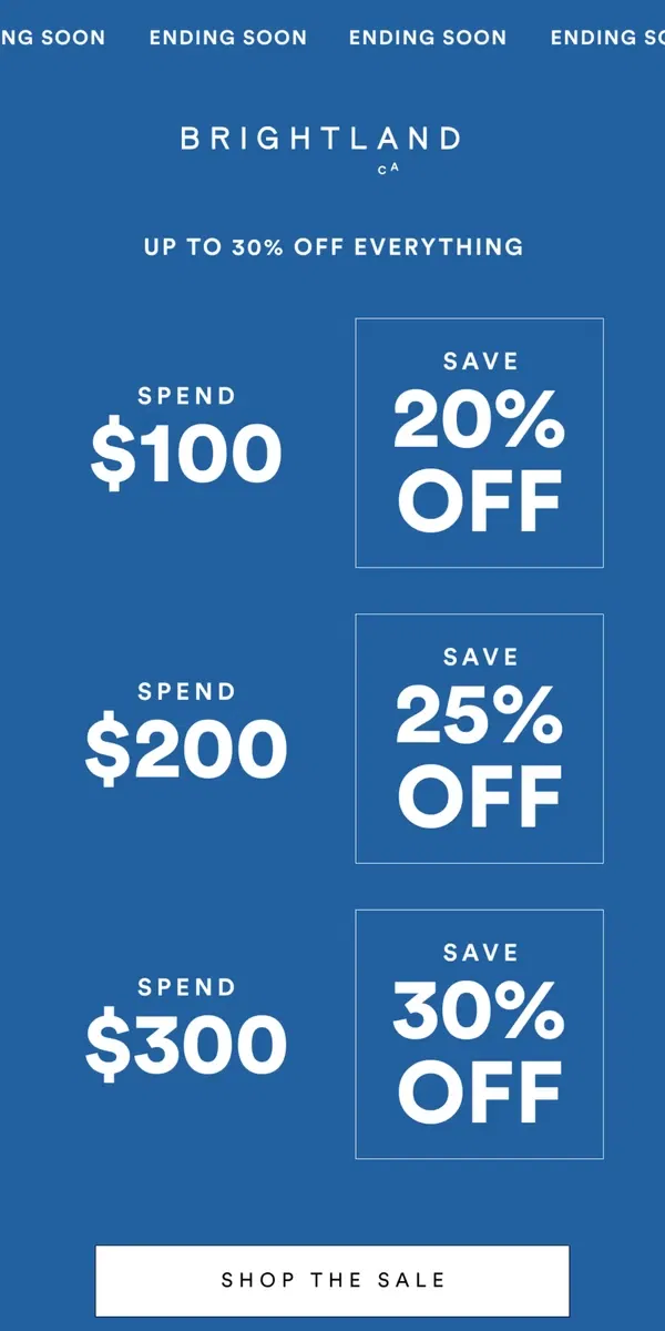 Email from Brightland. Savor the Savings