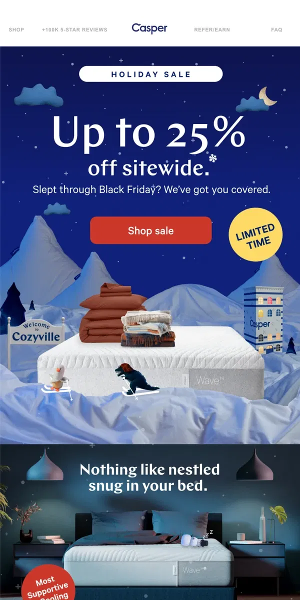 Email from Casper. Up to 25% off sitewide??