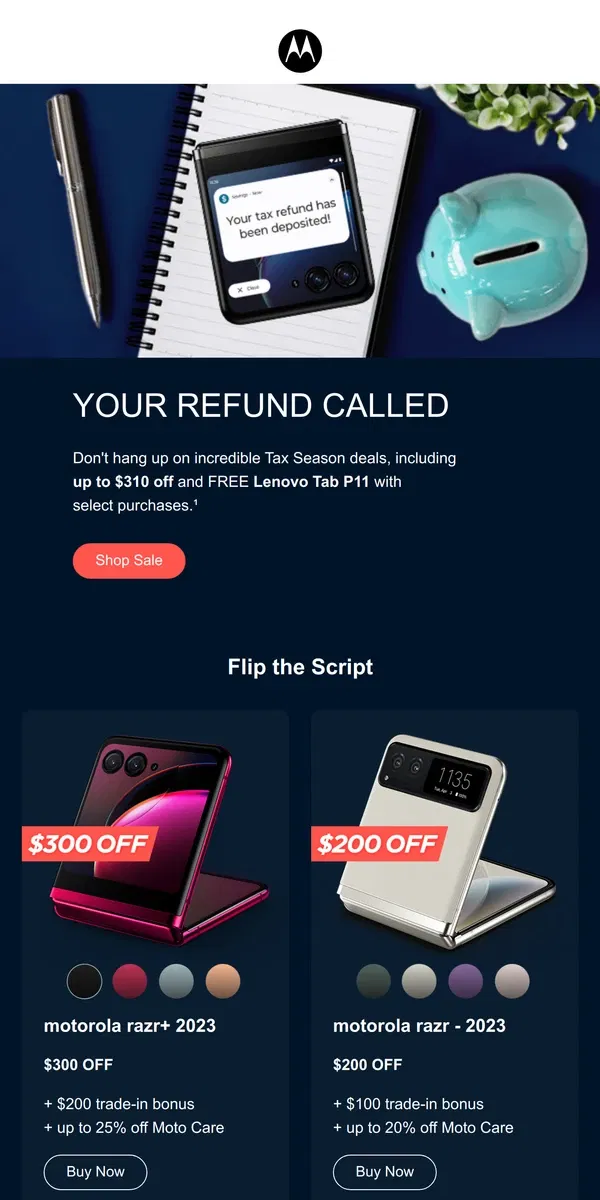 Email from Motorola. Your Refund Called 📞