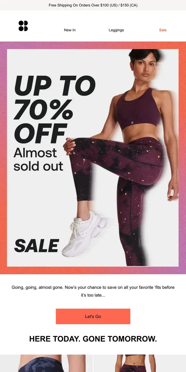 Email from Sweaty Betty. Sale ends soon | Final days for up to 70% off