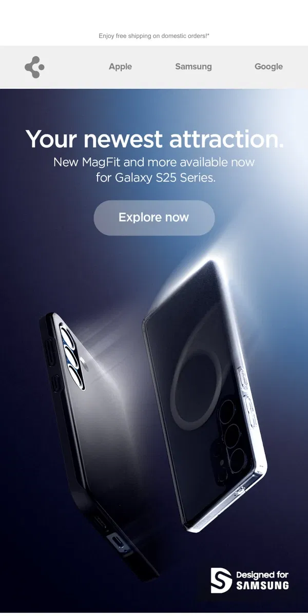 Email from Spigen. All-New Galaxy S25 lineup is here