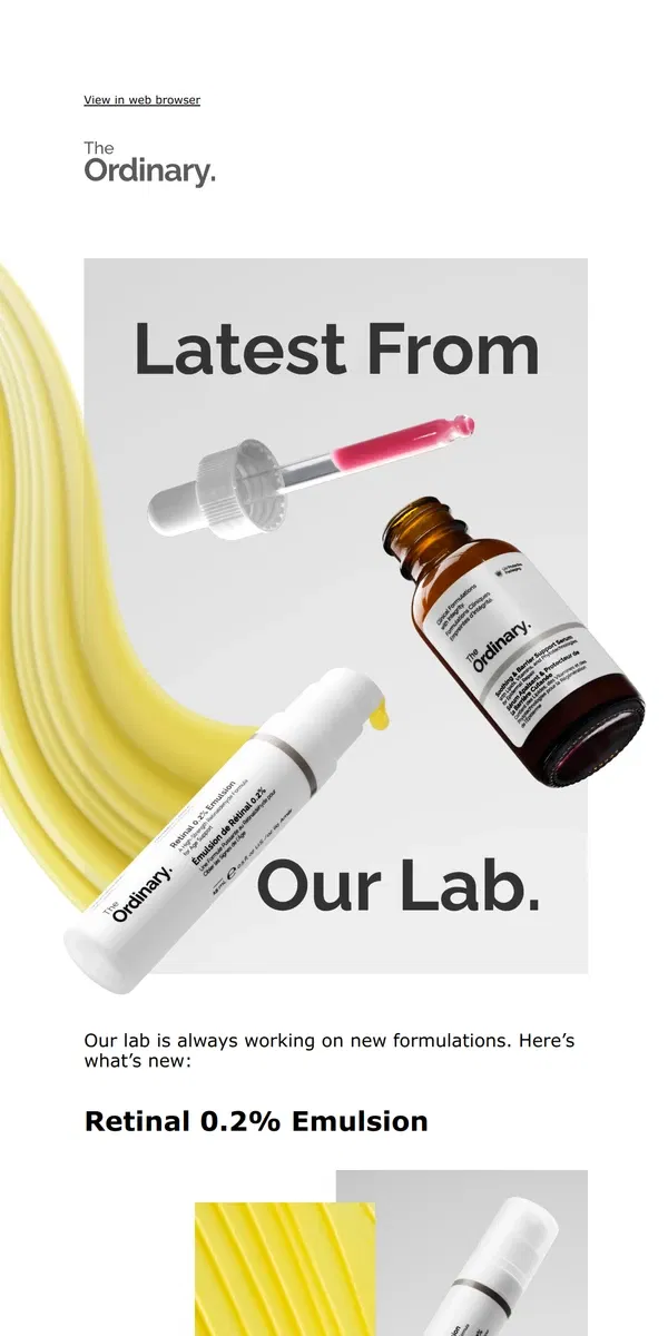 Email from The Ordinary. Our newest formulations.