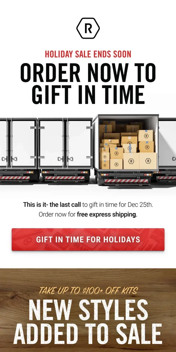 Email from The Ridge. Order Now to Gift in Time with Free Express Shipping