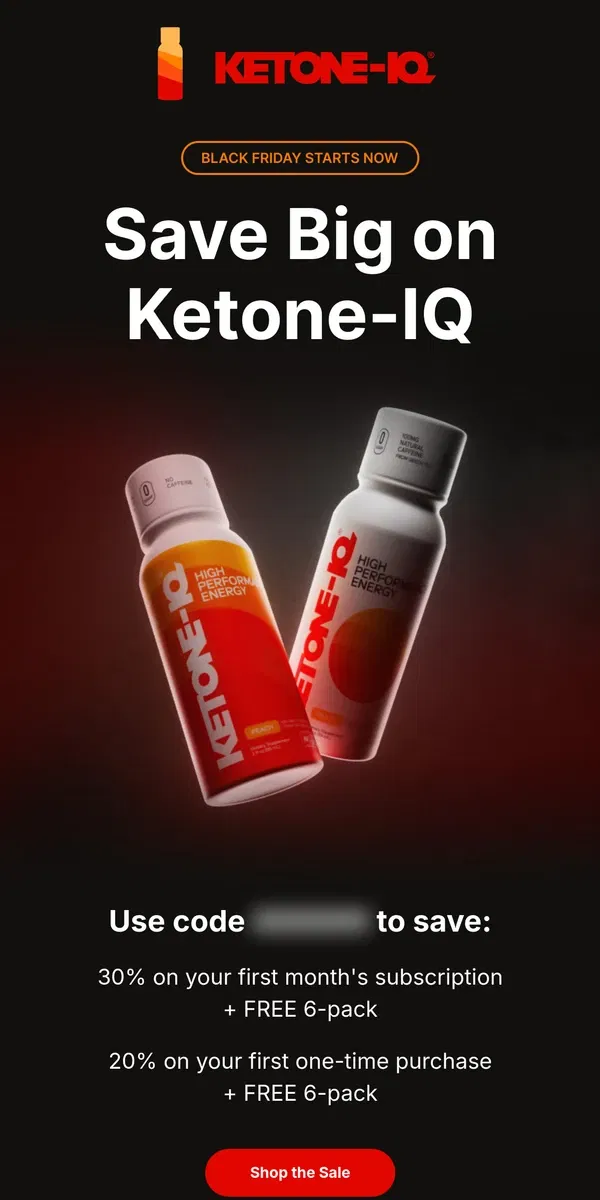 Email from Ketone-IQ. 🏴 Black Friday Starts Now!