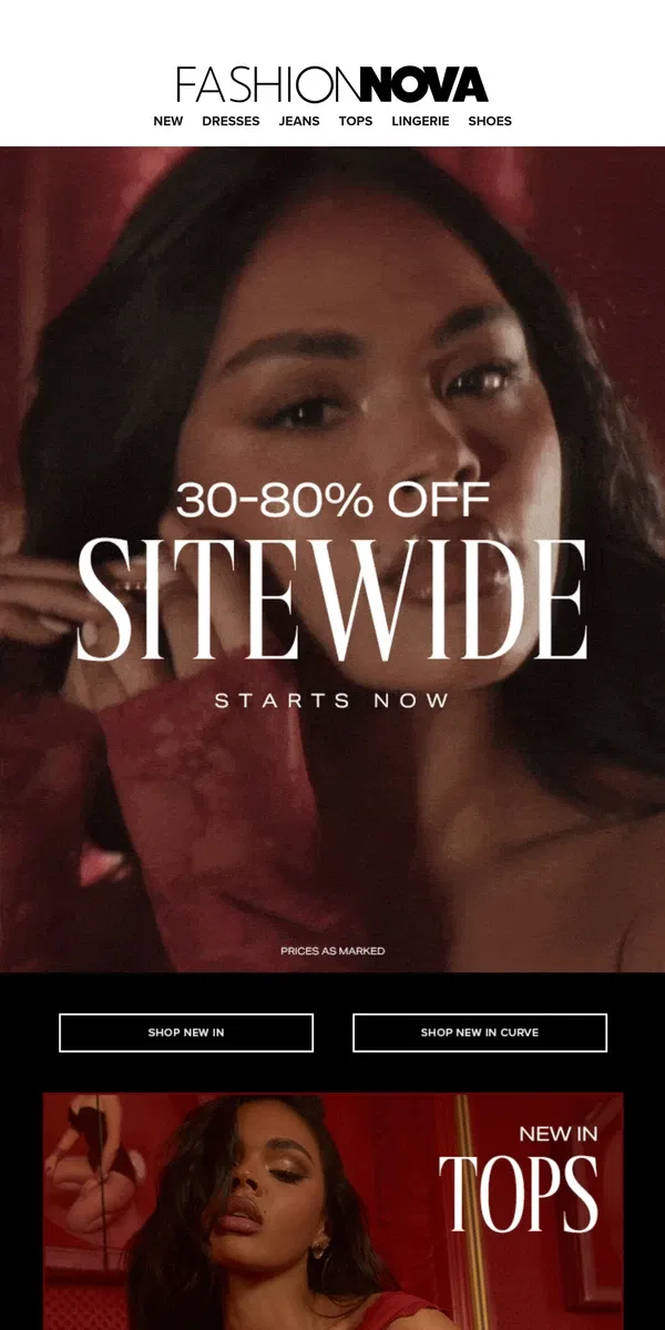 Email from Fashion Nova. 💥80% OFF💥80% OFF💥