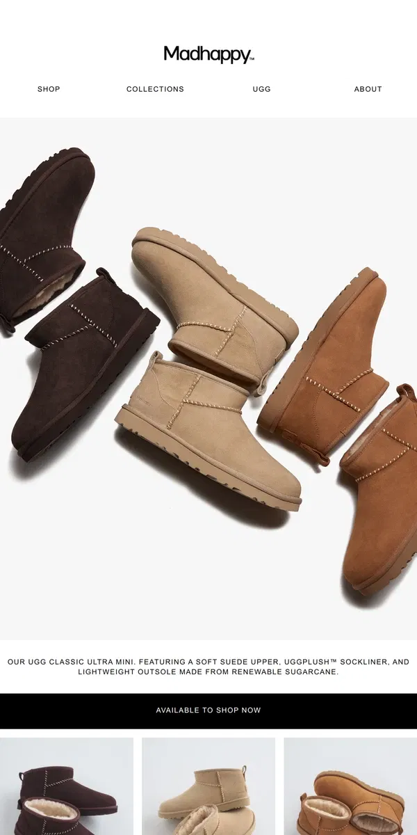 Email from Madhappy. UGG Classic Ultra Mini