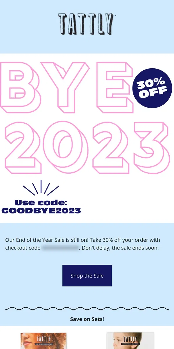 Email from Tattly. The Sale Continues! Save 30%!