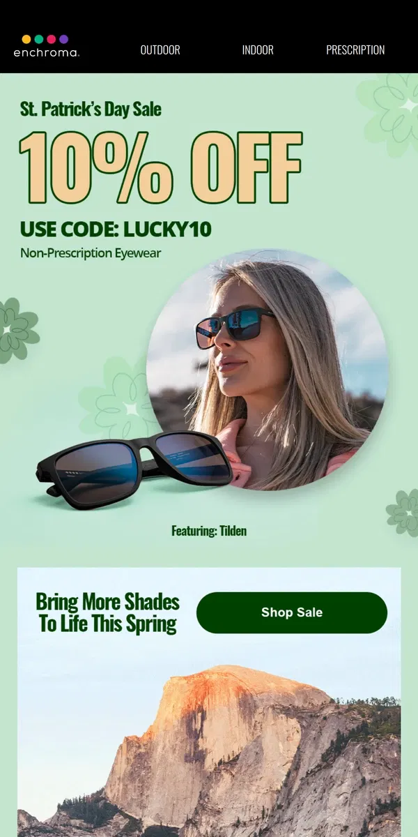 Email from EnChroma. Bring more shades to life 🌈🍀